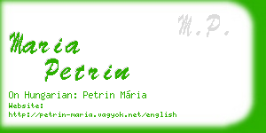 maria petrin business card